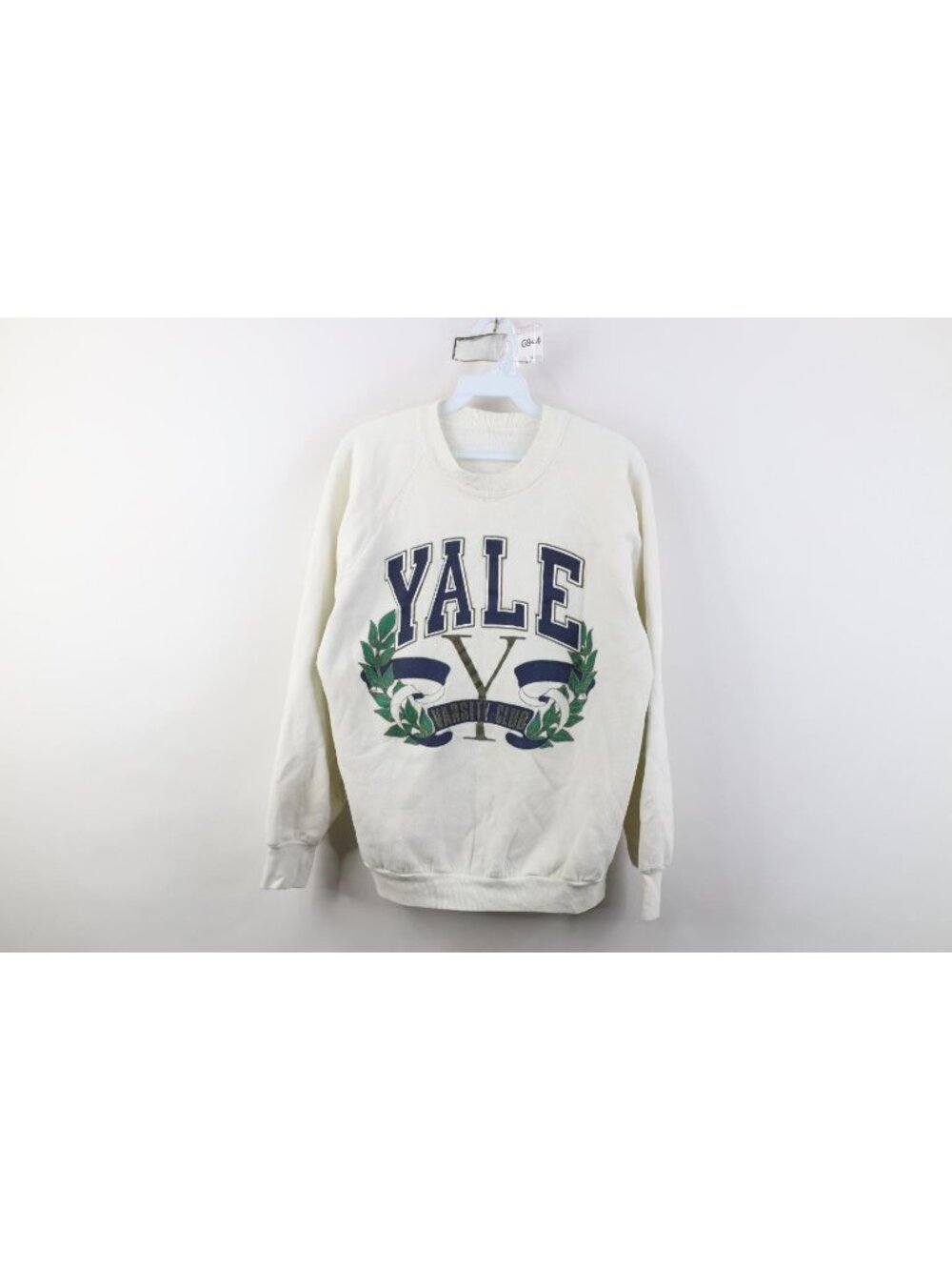 Vtg 90s Womens Large Thrashed Spell Out Yale University Varsity Club Sweatshirt